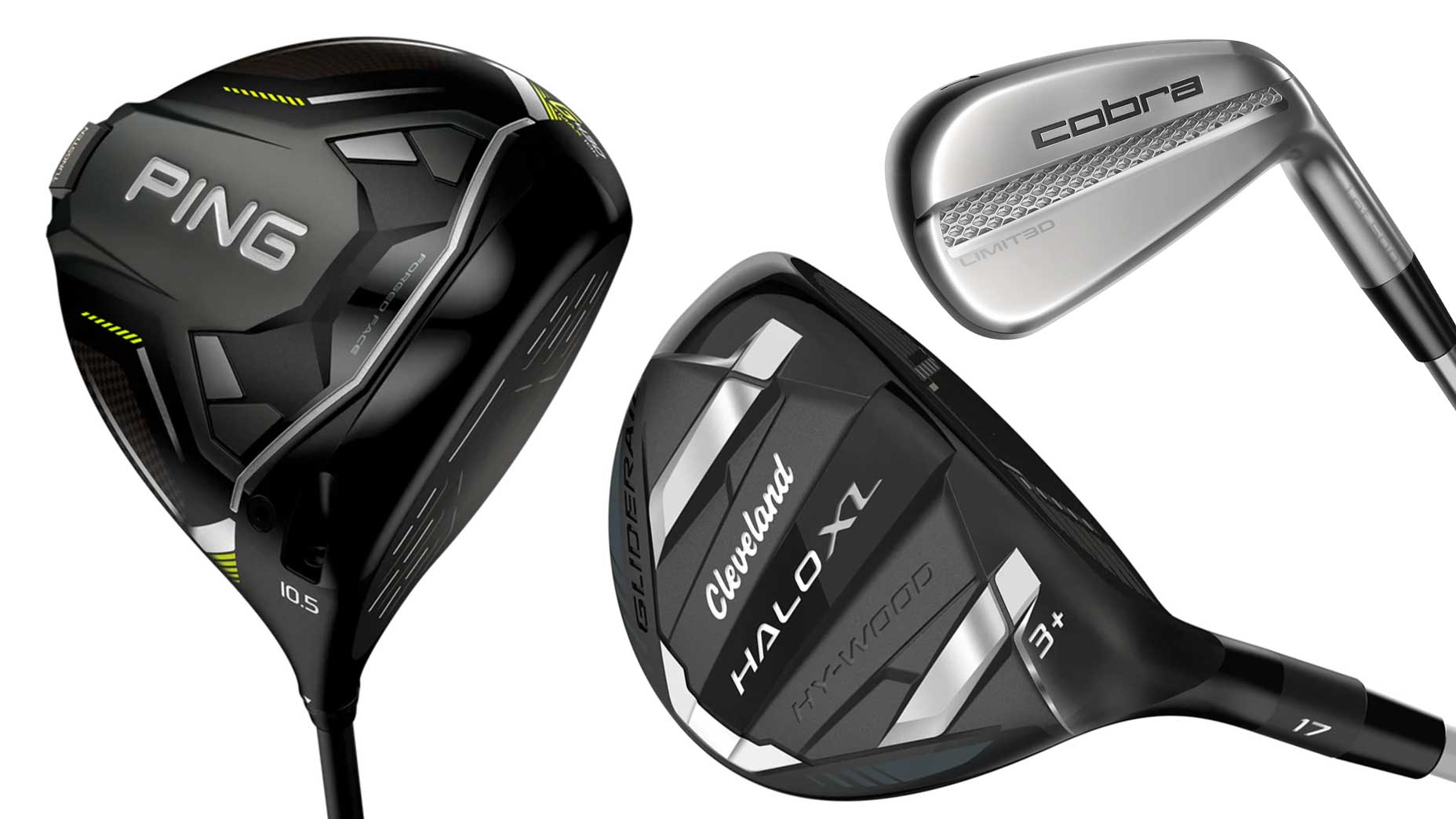 a trio of golf clubs